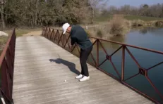 Chipper sur un pont